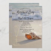 ビーチサンドシーシェルワイングラス引退 招待状 (正面/裏面)
