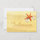 ビーチサンドシーシェルRSVPカード 出欠カード (裏面)