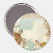 ビーチサンドシーショアコラージタートルシーホースシェル マグネット (正面/裏面)