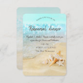 ビーチサンドシーシーシェルズリハーサルディナー 招待状 (正面/裏面)