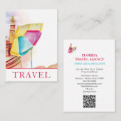 *~*ビーチサンドシートラベルQR観光客観光 名刺 (正面/裏面)