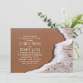 ビーチサンドシーフォームロマンティック婚約パーティ 招待状 (スタンド正面)