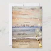 ビーチサンドスカイ風船,ワインの退職パーティー 招待状 (正面)