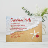 ビーチサンドスターフィッシュクリスマスパーティの招待状 招待状 (スタンド正面)