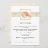 ビーチサンドストライプコンチシェルエレガントなウェディングアート メニュー (正面/裏面)