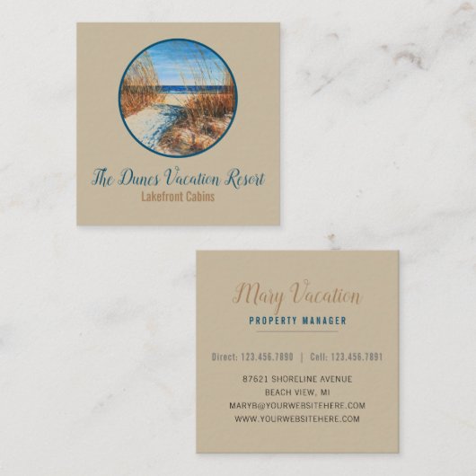 ビーチサンドダネスコーストレンタル スクエア名刺 (正面/裏面)