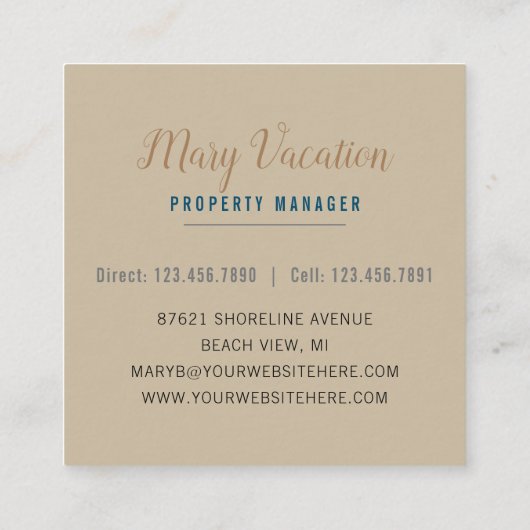 ビーチサンドダネスコーストレンタル スクエア名刺 (裏面)