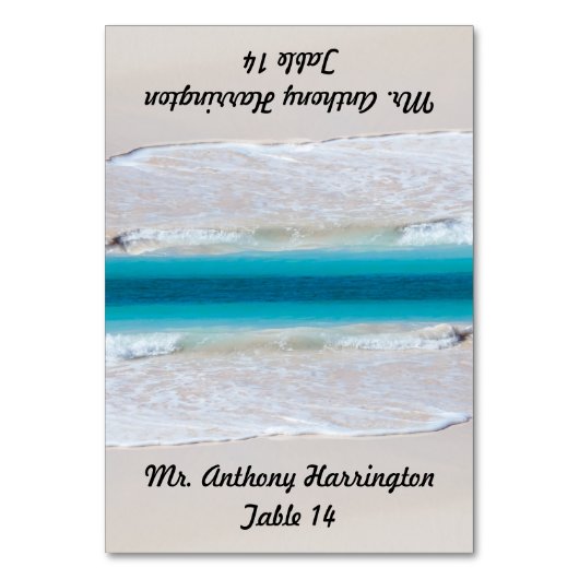 ビーチサンドテ結婚ントの護衛カード テーブルナンバー (正面)