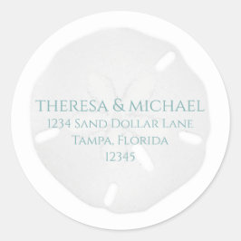 ビーチサンドドルシンプル差出人住所 ラウンドシール