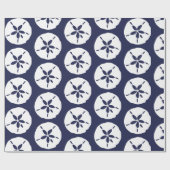 ビーチサンドドルネイビーブルービーチコンバー ラッピングペーパー (フラット)