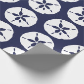 ビーチサンドドルネイビーブルービーチコンバー ラッピングペーパー (角)