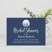 ビーチサンドドルネイビーブルーブライダルシャワー 招待状 (スタンド正面)