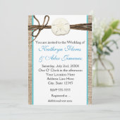 ビーチサンドドルバーラップターコイズ招待状 招待状 (スタンド正面)