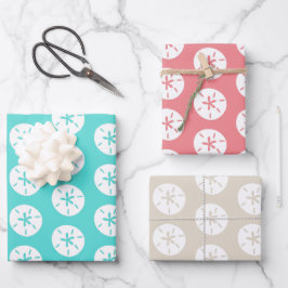 ビーチサンドドルパターンカスタムの色 ラッピングペーパーシート