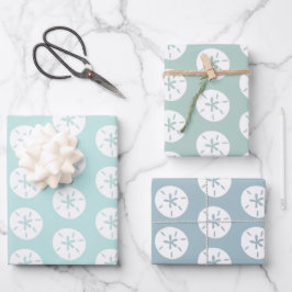 ビーチサンドドルパターンカスタムの色 ラッピングペーパーシート