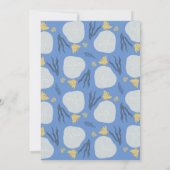 ビーチサンドドルボタニカルブルー日付を保存 招待状 (裏面)