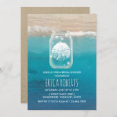 ビーチサンドドルメイスンジャーブライダルシャワー 招待状 (正面/裏面)