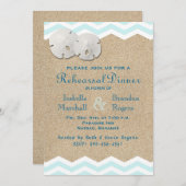 ビーチサンドドルリハーサルディナー 招待状 (正面/裏面)