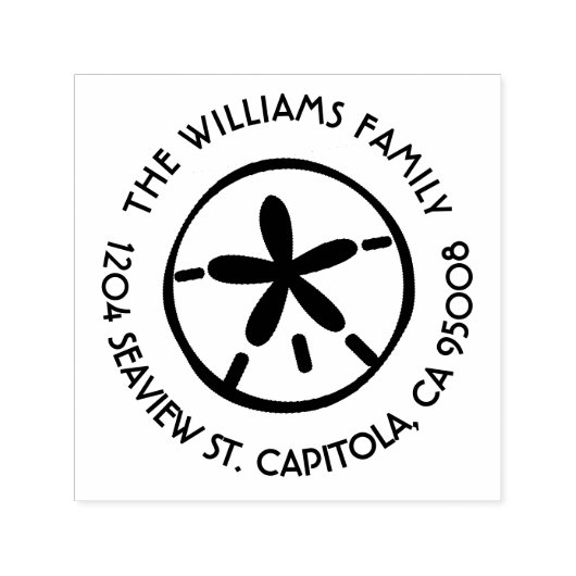 ビーチサンドドル差出人住所 セルフインキングスタンプ (デザイン)