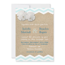 ビーチサンドドル結婚式招待状