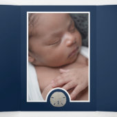 ビーチサンドドル、6フォトコラージュベビー誕生 三つ折り案内状 (内部中)