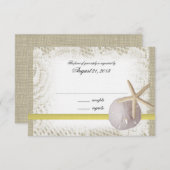 ビーチサンドド結婚ルの応答カード 出欠カード (正面/裏面)