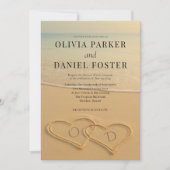 ビーチサンドハーツトロピカルフォトウェディング 招待状 (正面)