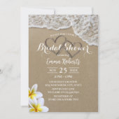 ビーチサンドハート熱帯フローラブライダルシャワー 招待状 (正面)