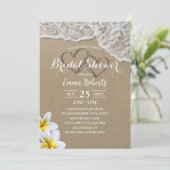 ビーチサンドハート熱帯フローラブライダルシャワー 招待状 (スタンド正面)
