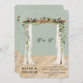 ビーチサンドホワイトキャノピートロピカルユニーク結婚ズ 招待状