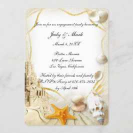 ビーチサンド結婚キャッスル婚約パーティ 招待状