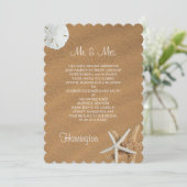 ビーチサンド シェル 新婚カップル 披露宴 招待状 (スタンド正面)