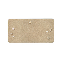 ビーチサンド&ホワイトタイプライター住所 シール