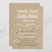 ビーチサンド&ホワイトタイポグラフィリハーサルディナー 招待状 (正面/裏面)