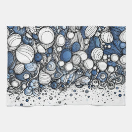 ビーチサンド – 抽象芸術 キッチンタオル