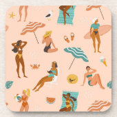 ビーチサンバザーパターン コースター (正面)