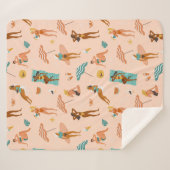 ビーチサンバザーパターン シェルパブランケット (正面(横))