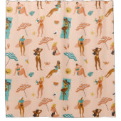 ビーチサンバザーパターン シャワーカーテン (正面)