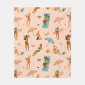 ビーチサンバザーパターン フリースブランケット (正面)