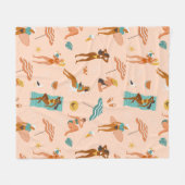 ビーチサンバザーパターン フリースブランケット (正面(横))