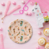 ビーチサンバザーパターン ペーパープレート (パーティー)