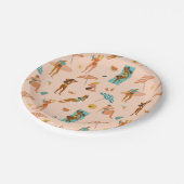 ビーチサンバザーパターン ペーパープレート (アングル)