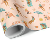 ビーチサンバザーパターン ラッピングペーパー (ロールコーナー)