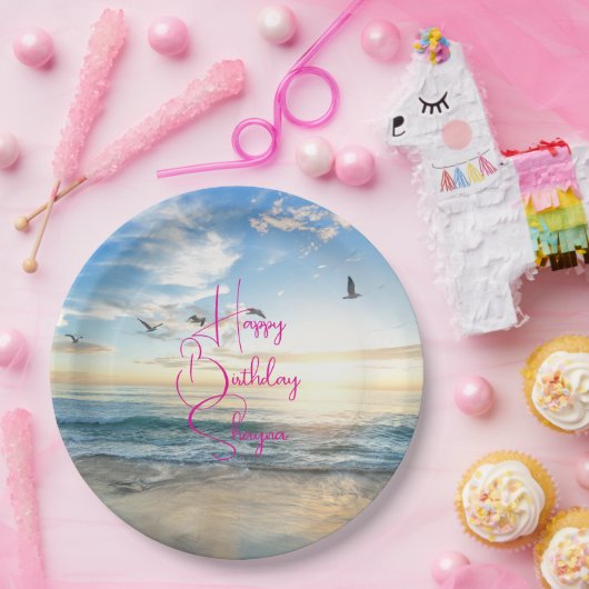 ビーチサンライズカスタムパーティー ペーパープレート (パーティー)