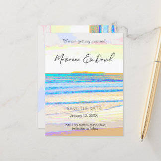 ビーチサンライズセーブ・ザ・デート案内はがき 案内ポストカード