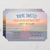 ビーチサンライズパーティの招待状 招待状 (正面/裏面)