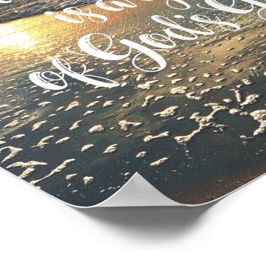 ビーチサンライズ感動的とクリスチャン引用文 ポスター (角)