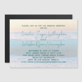 ビーチサンライズ磁気結婚式招待状カード (正面/裏面)