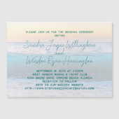 ビーチサンライズ磁気結婚式招待状カード (正面)