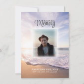 ビーチサン海お祝いの生活 |写真 招待状 (裏面)